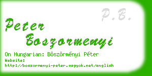 peter boszormenyi business card