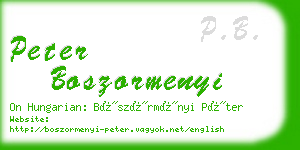 peter boszormenyi business card